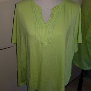 Croft & Barrow Green Short Sleeve Tshirt Size 3X